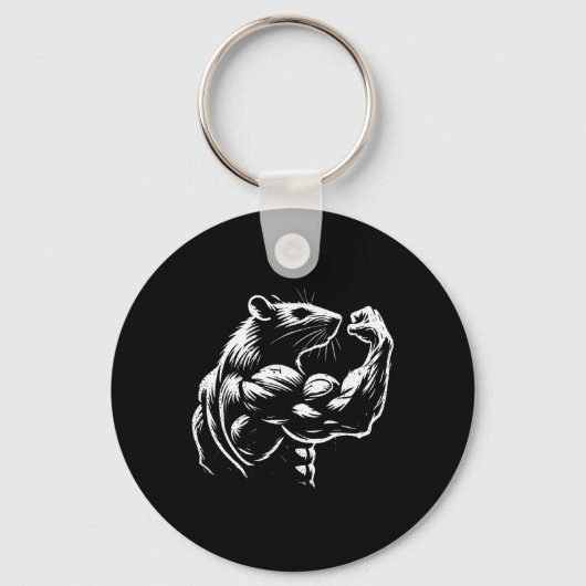 Fit Rat Gewichtstraining Deadlift Gym Gewichtheffe Sleutelhanger (Voorkant)