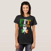 Fit Shaced Irish  St Patricks Day Shamrock drinkin T-shirt (Voorkant volledig)
