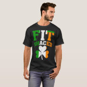 Fit Shaced Irish  St Patricks Day Shamrock drinkin T-shirt (Voorkant volledig)
