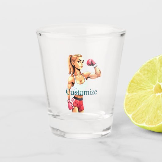 Fit vrouwelijke bokser Thunder_Cove Shot Glas (Voorkant)