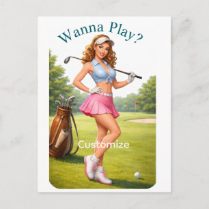 Fit vrouwelijke golfer Thunder_Cove Briefkaart