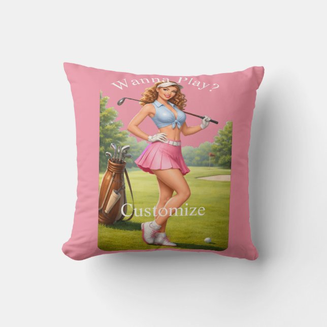 Fit vrouwelijke golfer Thunder_Cove Kussen (Voorkant)