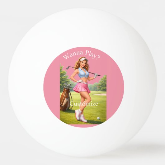 Fit vrouwelijke golfer Thunder_Cove Pingpongbal (Voorkant)