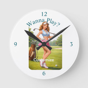 Fit vrouwelijke golfer Thunder_Cove Ronde Klok