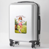 Fit vrouwelijke golfer Thunder_Cove Sticker (Koffer)