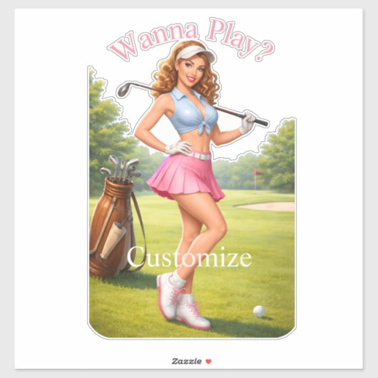 Fit vrouwelijke golfer Thunder_Cove Sticker (Vel)