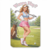 Fit vrouwelijke golfer Thunder_Cove Sticker (Voorkant)