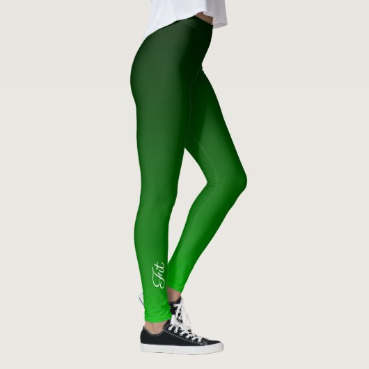 Fit Zwart Groen Ombré Leggings (Rechts)