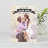 Fita encantador salvar a data cartões save the date (Staand voorkant)