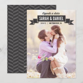 Fita encantador salvar a data cartões save the date (Voorkant / Achterkant)