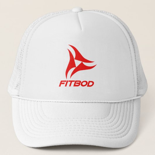 FITBOD-logo voor rode fitness Trucker Pet (Voorkant)