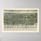 Fitchburg, MA Panoramic Map - 1915 Poster (Voorkant)