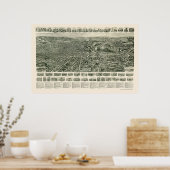 Fitchburg, MA Panoramic Map - 1915 Poster (Keuken)