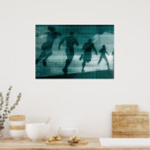 Fitness App Tracker Software Silhouette Illustrati Poster (Keuken)