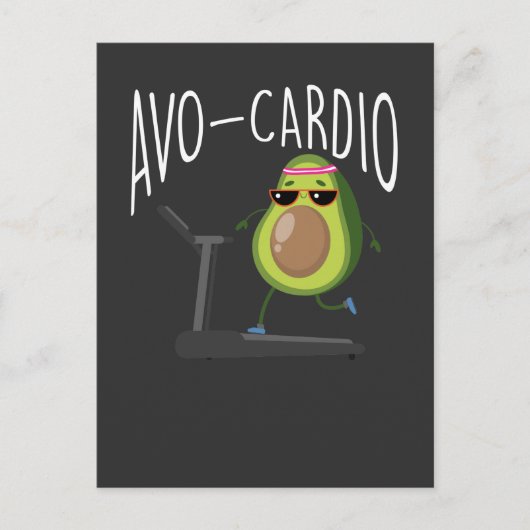 Fitness Avocado Pun Running Fruit Vegan Runner Briefkaart (Voorkant)