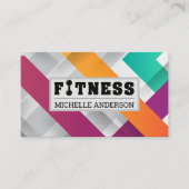 Fitness Barbell Logo | Kleurrijke overlappende lij Visitekaartje (Voorkant)