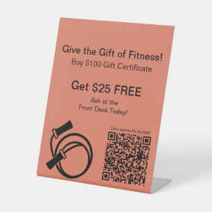 Fitness Beginner All-Year Gift Certificaat Promo Reclamebord Met Voetstuk