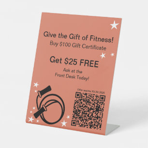 Fitness Beginner Kerstcadeau Certificaat Reclamebord Met Voetstuk