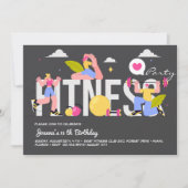Fitness birthday party kaart (Voorkant)