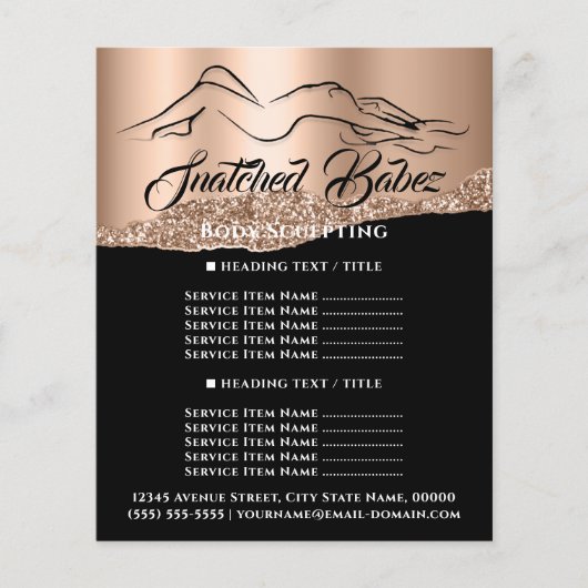 Fitness Body Building SPA Roos Gold Logo Flyer (Voorkant)