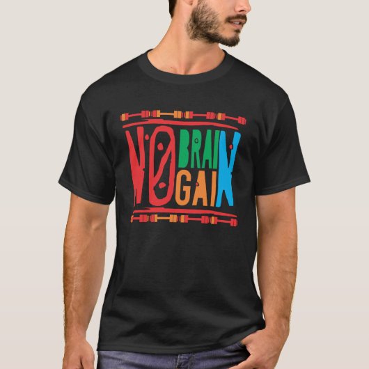 Fitness Bodybuilding I No Brain No Gain T-shirt (Voorkant)