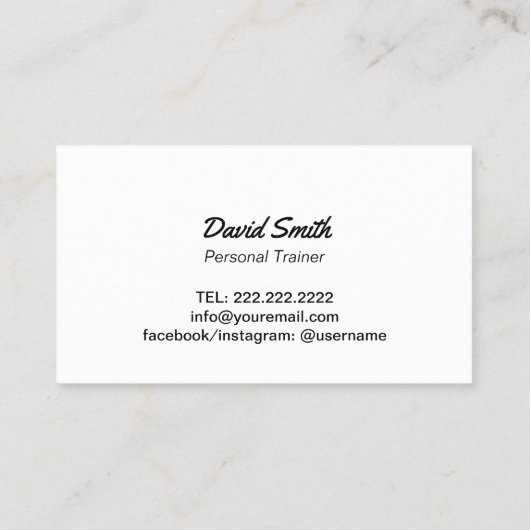 Fitness Bodybuilding Trainer Bold Grunge Text Visitekaartje (Achterkant)