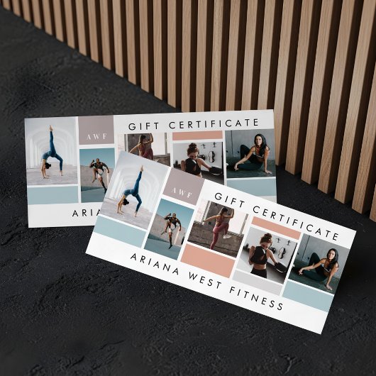 Fitness Brand Photo Collage Gift Certificate 