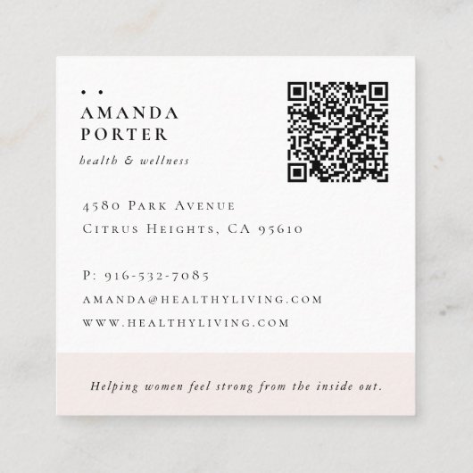 Fitness Branding | Wellness Coach QR-code Vierkante Visitekaartje