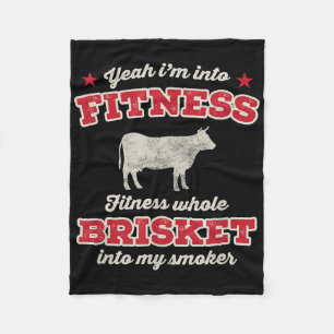 Fitness Brisket in mijn roker Funny Grill BBQ Mea Fleece Deken