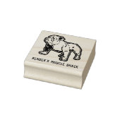 Fitness Bulldog Aangepaste naam of bedrijfshout Rubberstempel (Stempel)