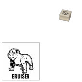 Fitness Bulldog met aangepaste naam, hout Rubberstempel (Gestempeld)