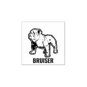 Fitness Bulldog met aangepaste naam, hout Rubberstempel (Afrduk)