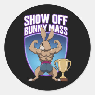 Fitness Bunny Bodybuilders Spierbouw Funny R Ronde Sticker