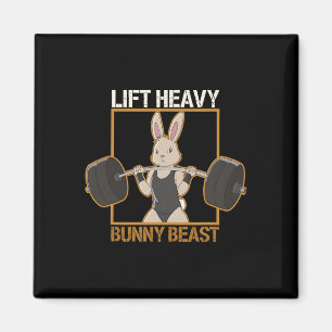 Fitness Bunny Gym Titans Lift Zware Bunny Beast Fu Magneet