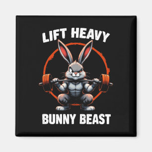 Fitness Bunny Gym Titans Lift Zware Bunny Beast Fu Magneet