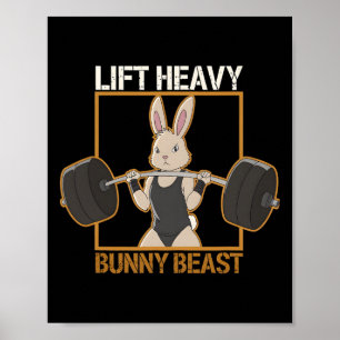 Fitness Bunny Gym Titans Lift Zware Bunny Beast Fu Poster