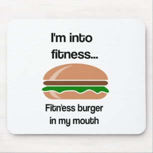 Fitness Burger Funny Quote Muismat