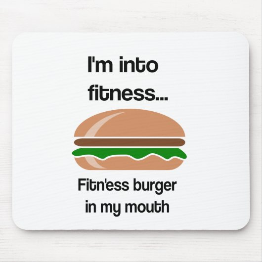 Fitness Burger Funny Quote Muismat (Voorkant)
