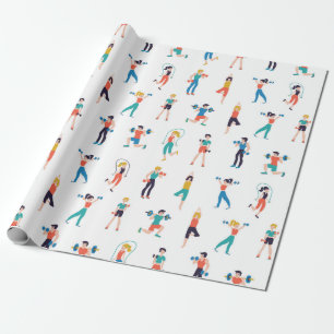 Fitness center naadloze  illustratie cadeaupapier