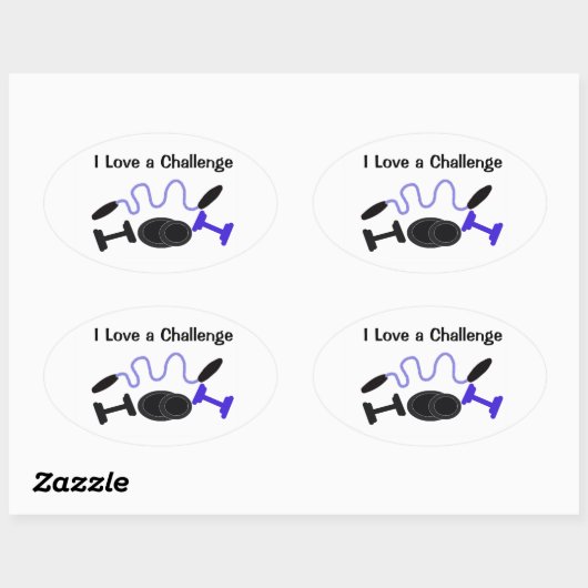 Fitness Challenge Ovale Sticker (Vel)