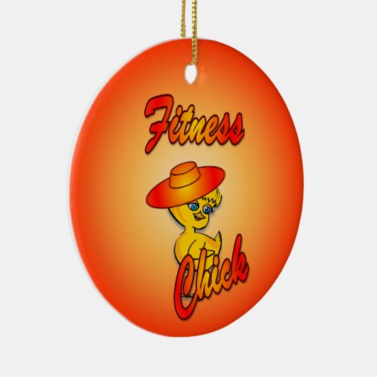 Fitness Chick #5 Keramisch Ornament (Rechts)