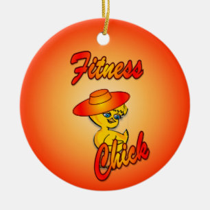 Fitness Chick #5 Keramisch Ornament