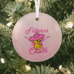 Fitness Chick #8 Glas Ornament