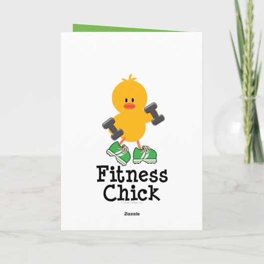 Fitness Chick Greeting Kaart (Achterkant)