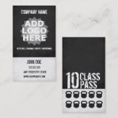 Fitness Class Visitekaartje 10 Class Pass Card Klantenkaartje (Voorkant / Achterkant)