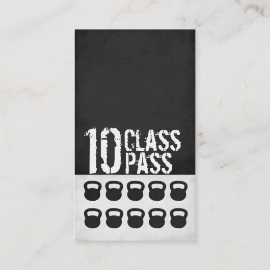 Fitness Class Visitekaartje 10 Class Pass Card Klantenkaartje (Achterkant)