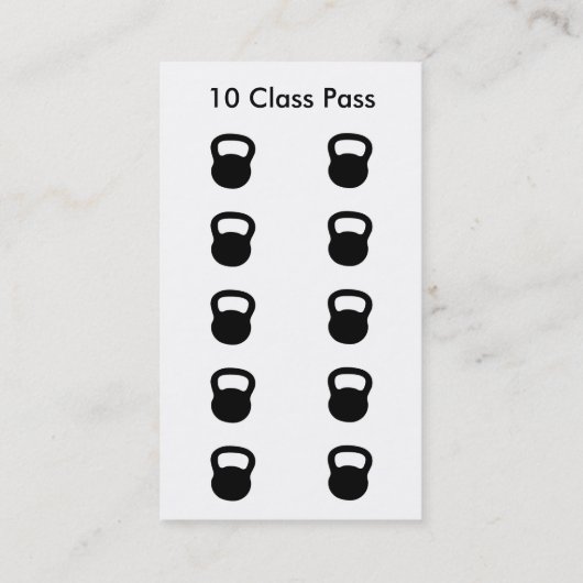 Fitness Class Visitekaartje 10 Class Pass Kaart Klantenkaartje (Achterkant)
