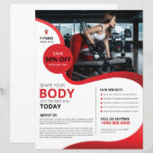 Fitness club flyer sjabloon (Voorkant / Achterkant)