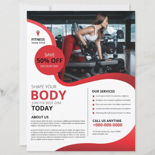 Fitness club flyer sjabloon (Voorkant)