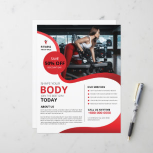 Fitness club flyer sjabloon